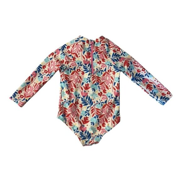Adventurewear 360 Baby Girl Long Sleeve Rashguard Swim~Sz 18M~Hibiscus L15 03 - Picture 4 of 9